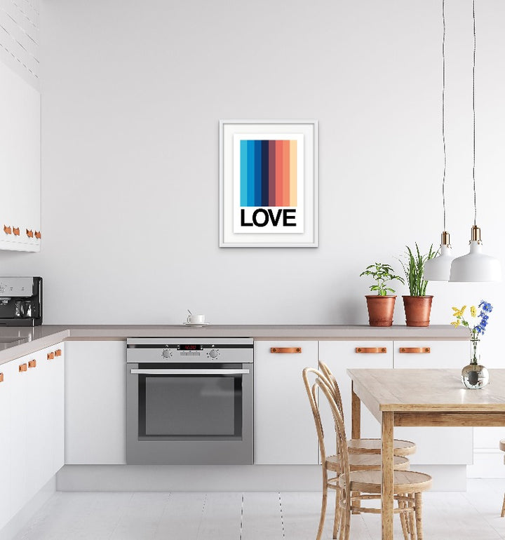 Mirror Stripe LOVE Art Print