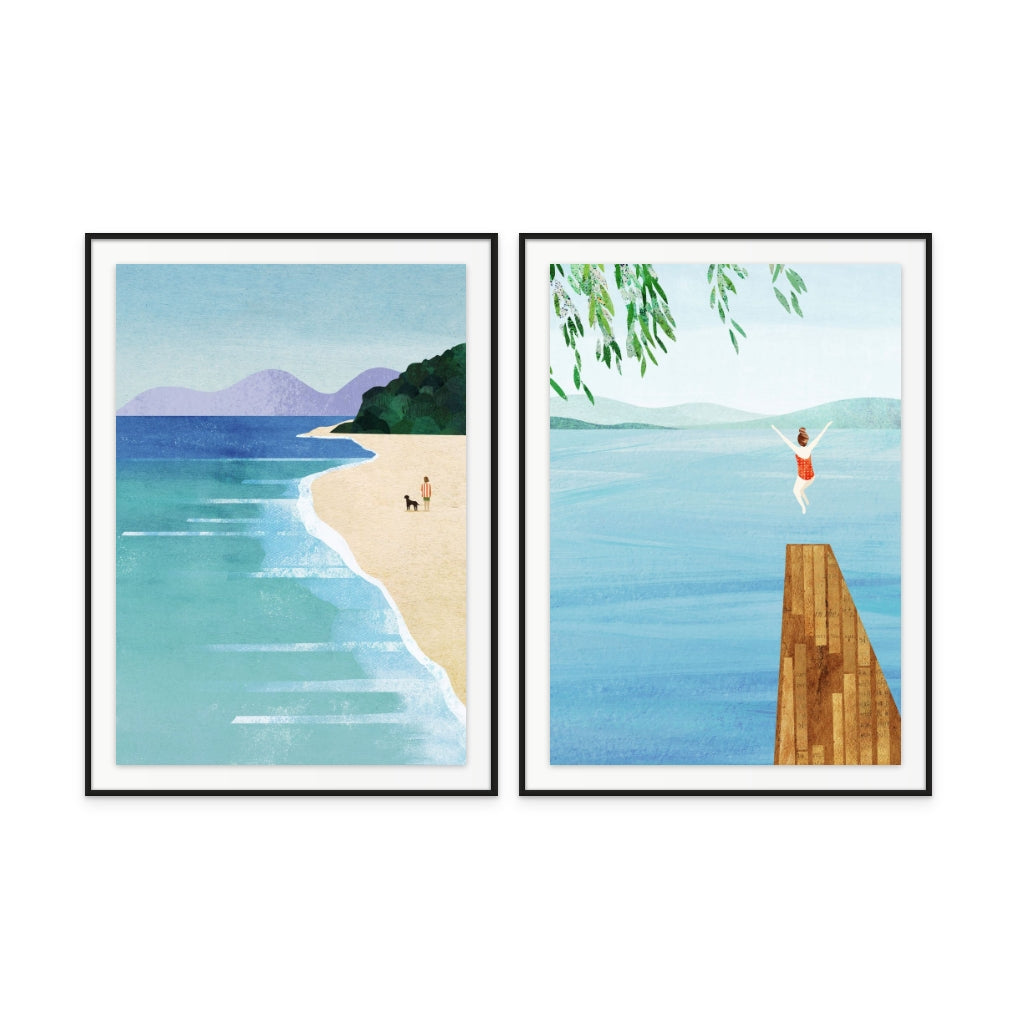 Set "Beach Girl III" + "Wild" Art Prints