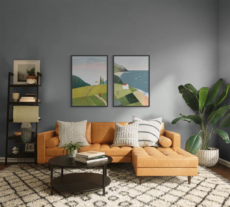 Set "House on the Cliff" +  "Walking Home" Art Print