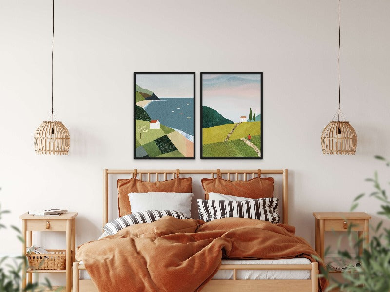 Set "House on the Cliff" + "Walking Home" Art Print