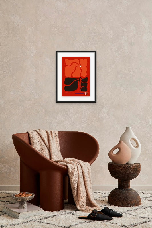 English Gardens Red/Orange Art Print