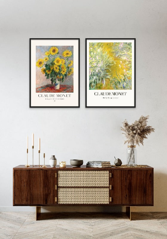 Set "Bouquet Of Sunflowers" + "The Path Through The Irises" Art Prints