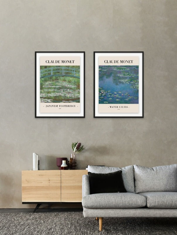 Set "Japanese Footbridge 1899" + "Water Lilies" Art Prints