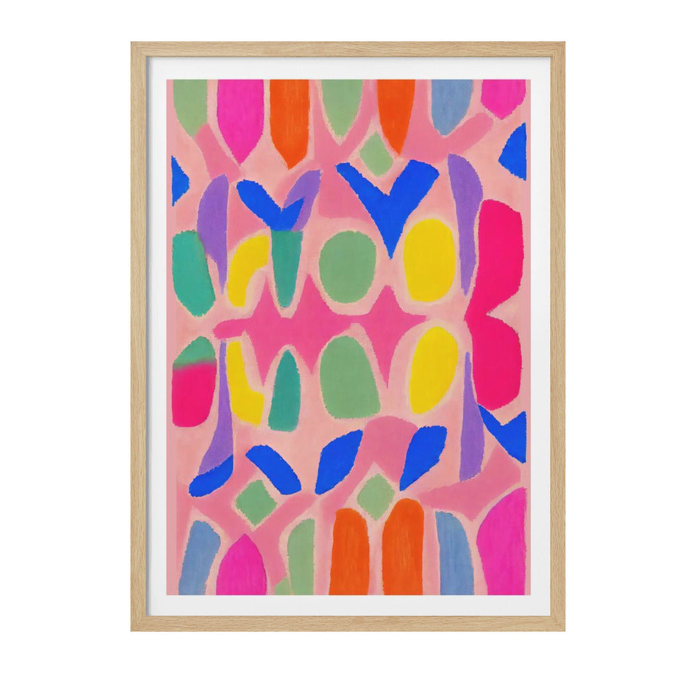 Pastel Neon Pattern Art Print