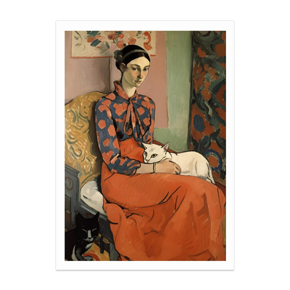 Norma And Cats Art Print