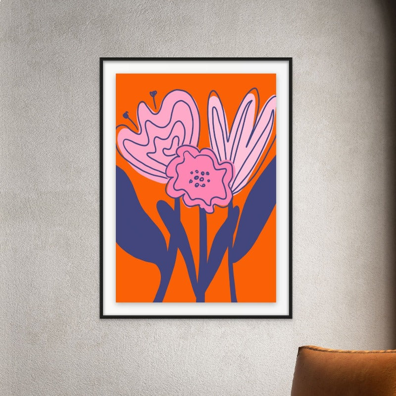 Abstract Flowers Art Print