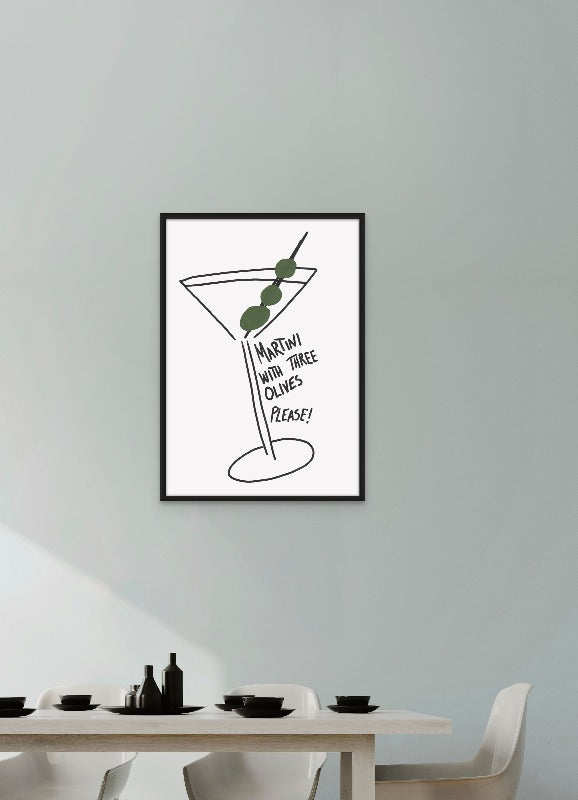 Martini Three Olives Art Print