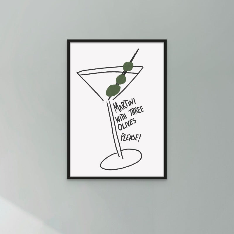 Martini Three Olives Art Print