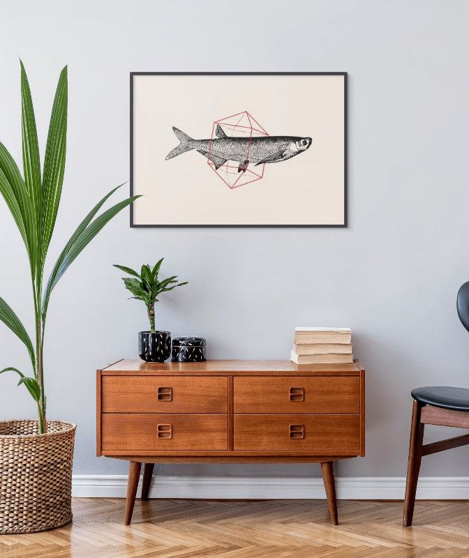 Fish In Geometrics NAo2 Art Print