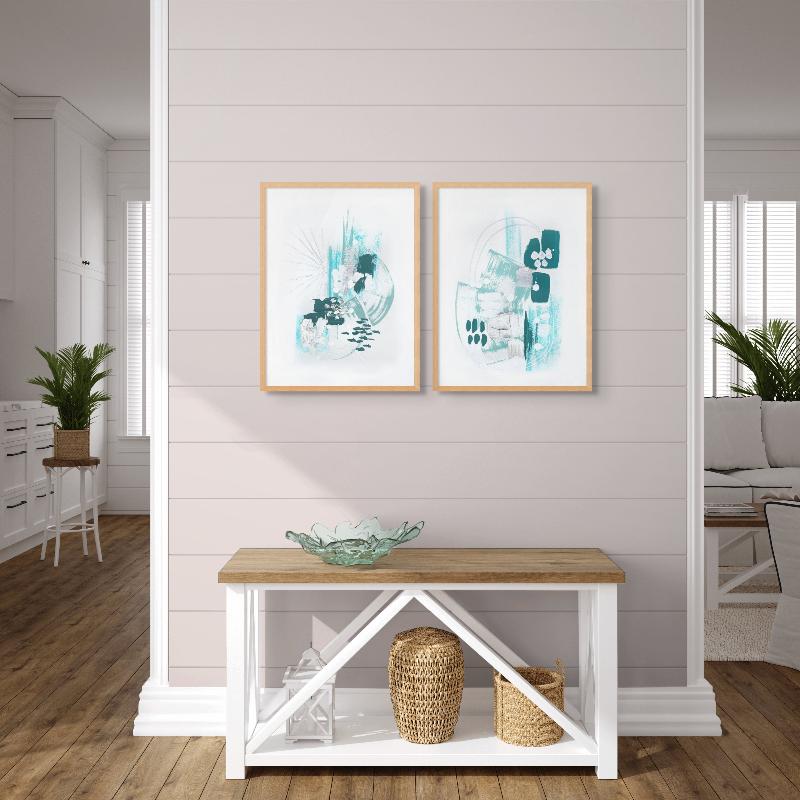 Set "Abstract Mint" Art Prints