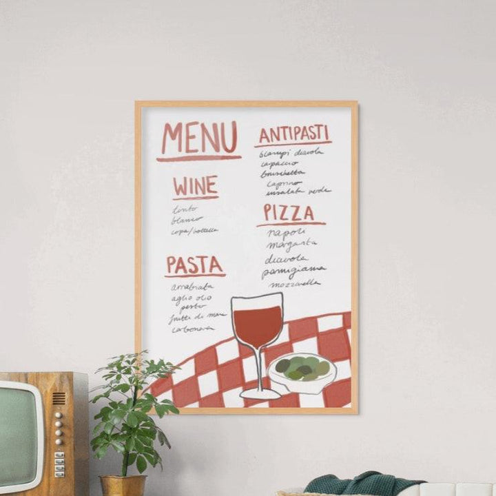 Italian Menu Art Print