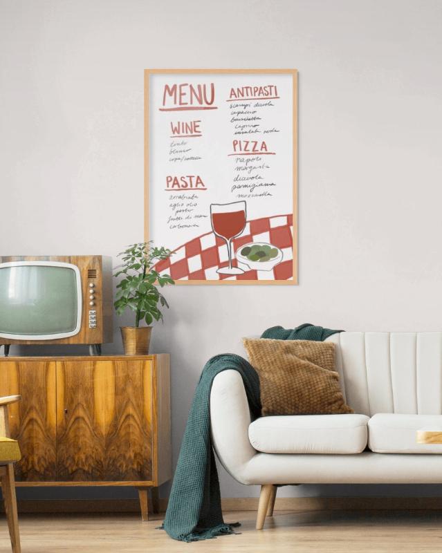 Italian Menu Art Print