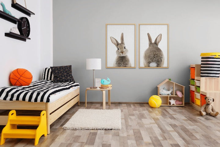 Set "Peekaboo Bunny" + "Peekaboo Bunny Tail" Art Print