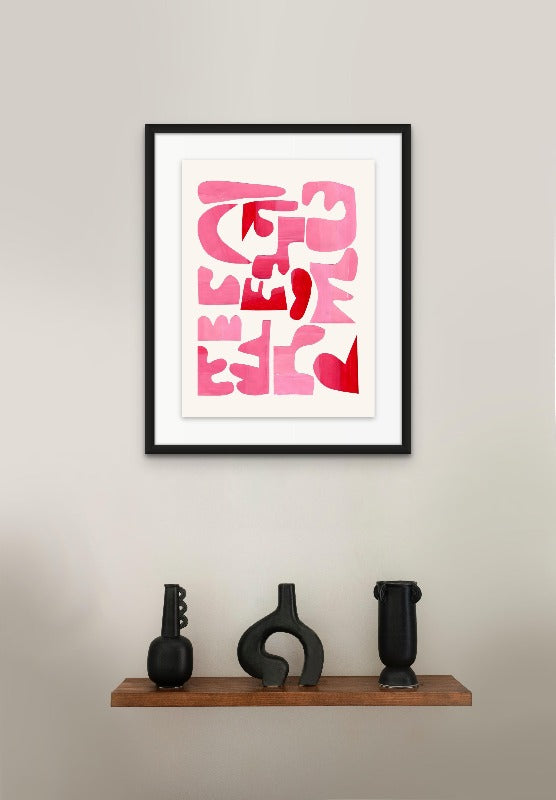 A Pink Puzzle Art Print