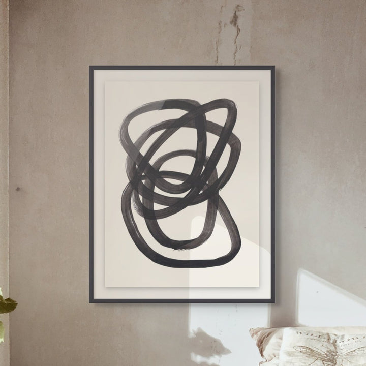 Ink Spiral Rings Art Print