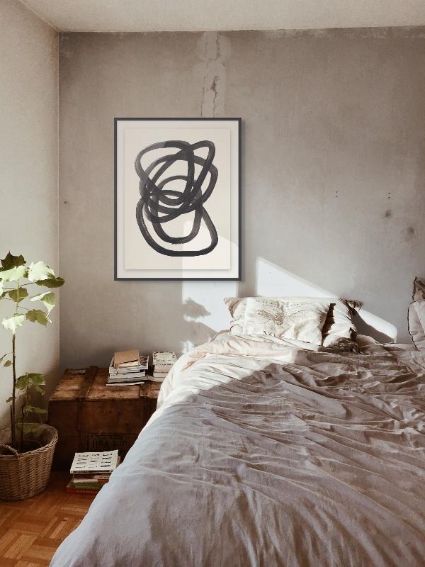 Ink Spiral Rings Art Print