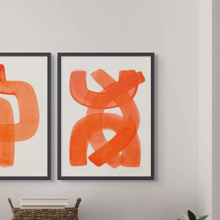 Orange Strokes Art Print