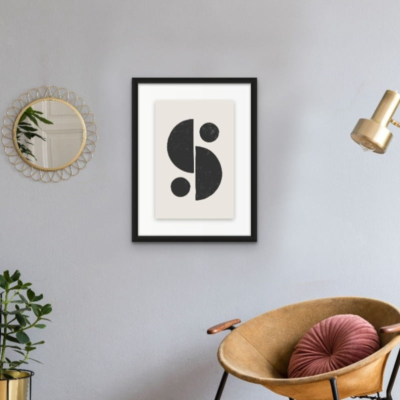 Black Abstract Shapes Series #2 Art Print