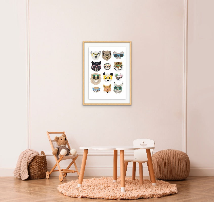 Big Cats in glasses Art Print