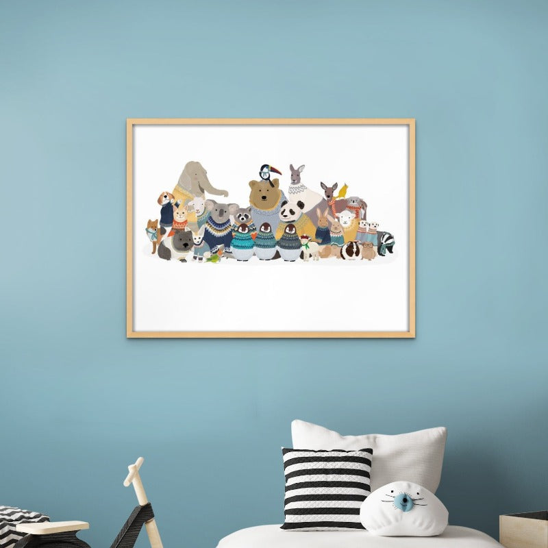 Big Group of Friends In Jumpers Art Print