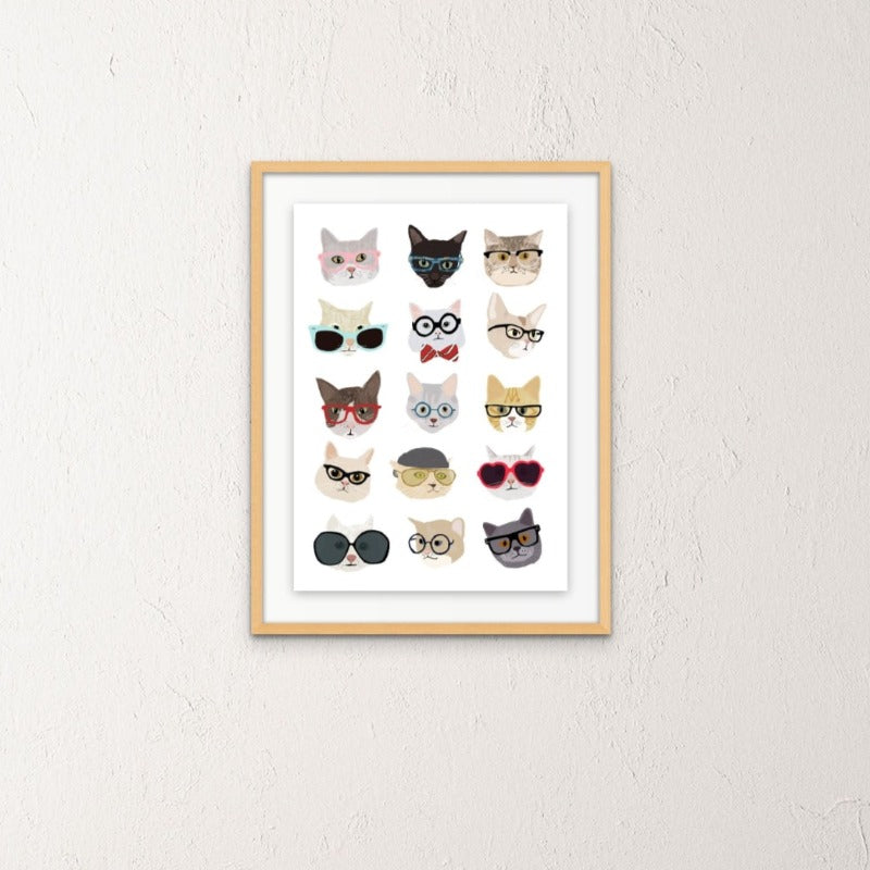 Cats With Glasses Art Print