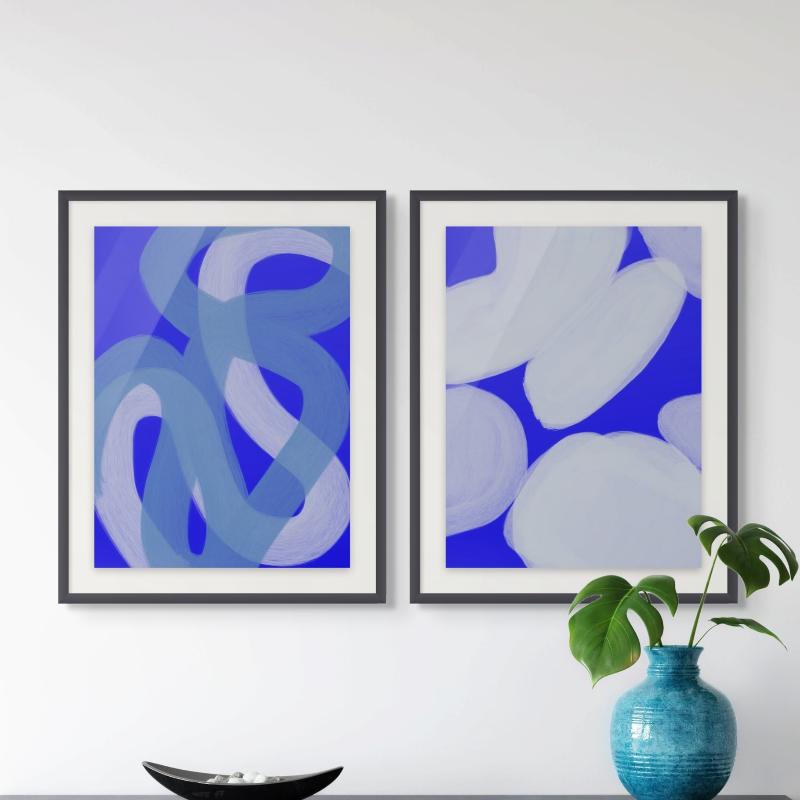 Set "Cobalt" Art Prints