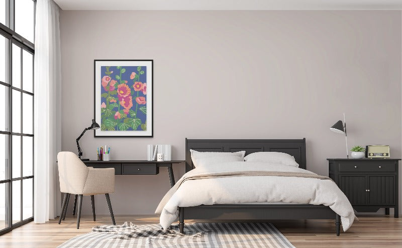 Hollyhocks Art Print