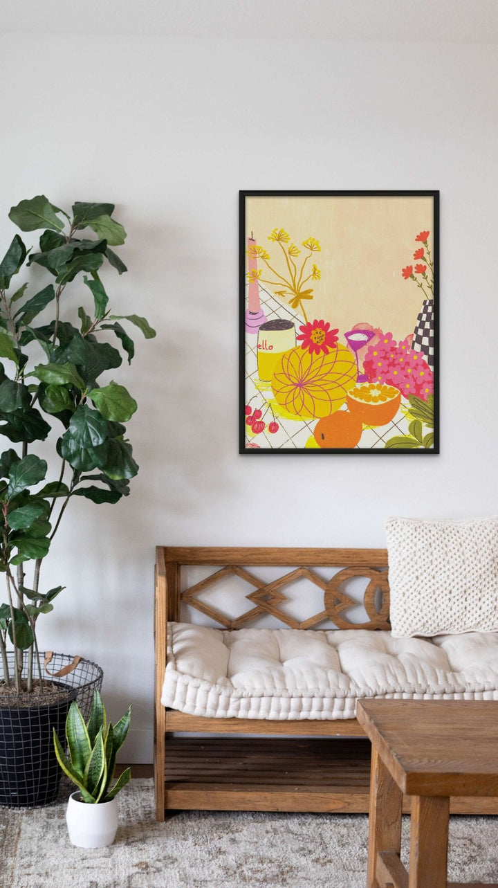 Citrus and Flowers Art Print