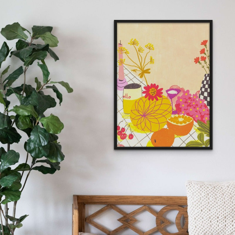 Citrus and Flowers Art Print