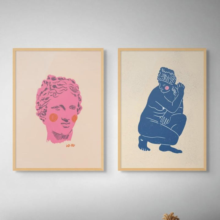 Set "Ancient Head" + "Blue Nude" Art Prints