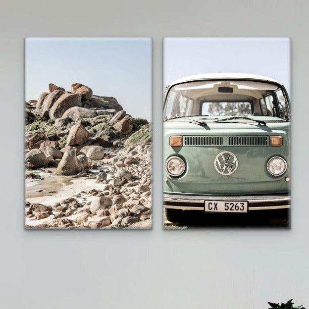 Set "Volkswagen Kombi" + Boulder Beach" Art Prints