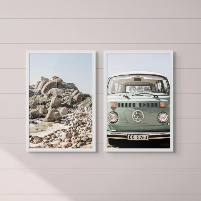 Set "Volkswagen Kombi" + Boulder Beach" Art Prints