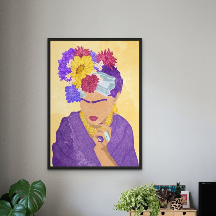 Frida and flowers Art Print