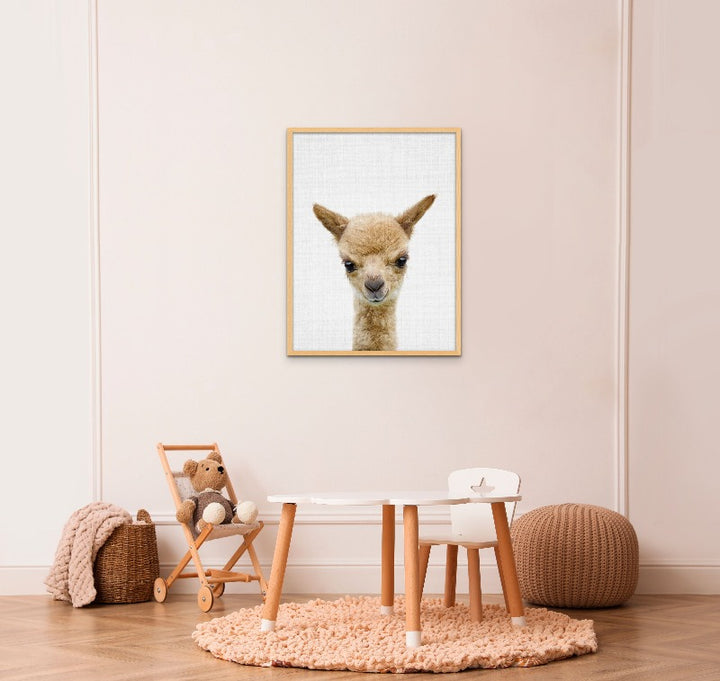 Peekaboo Baby Llama Art Print