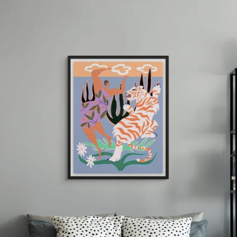 Hello Tiger Art Print