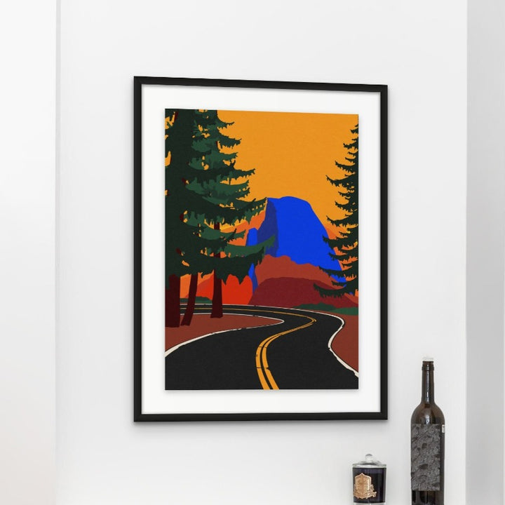 Clacier Road With Half Dome Art Print