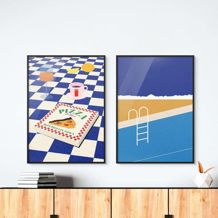 Set "The Italian Menu" + "Desert Pool" Art Prints