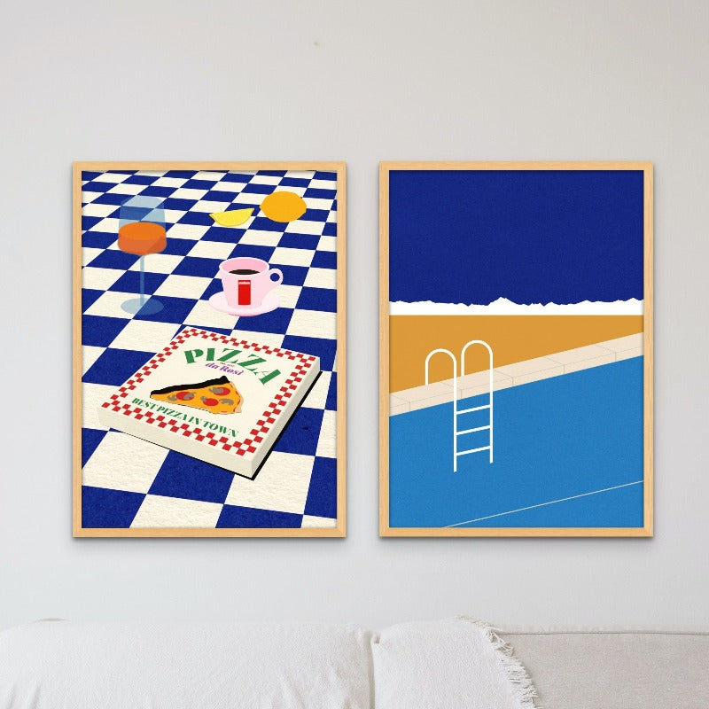 Set "The Italian Menu" + "Desert Pool" Art Prints