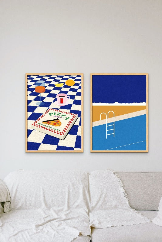 Set "The Italian Menu" + "Desert Pool" Art Prints