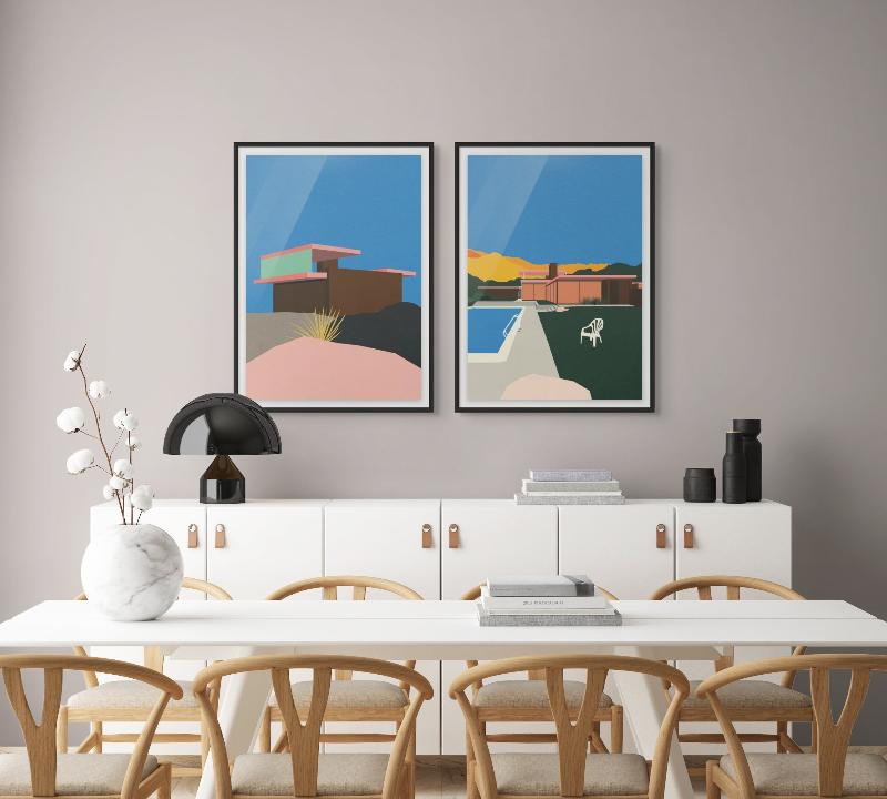 Set "Kaufmann Desert House" Art Prints