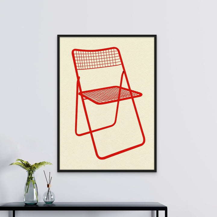 Ted Net Chair Red Art Print