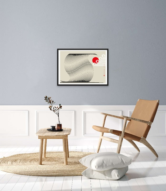 The Wave Biscuit - Black Art Print