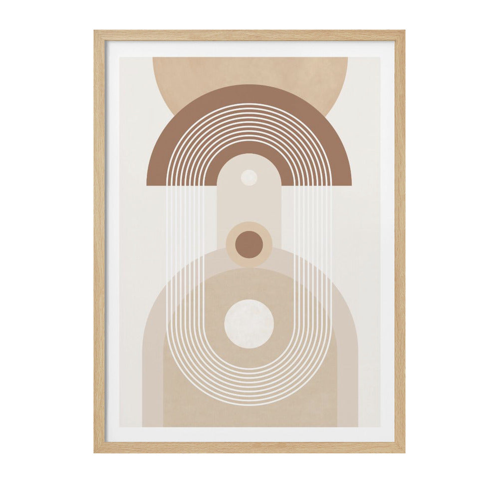 Beige Mid Century Poster No.3 Art Print