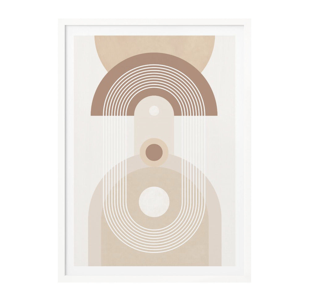 Beige Mid Century Poster No.3 Art Print