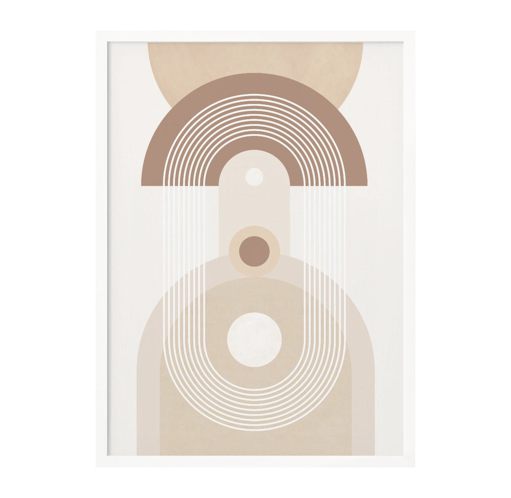 Beige Mid Century Poster No.3 Art Print