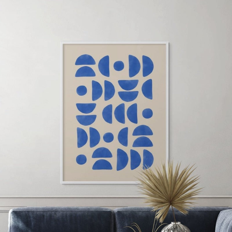 Blue geometric pattern Art Print