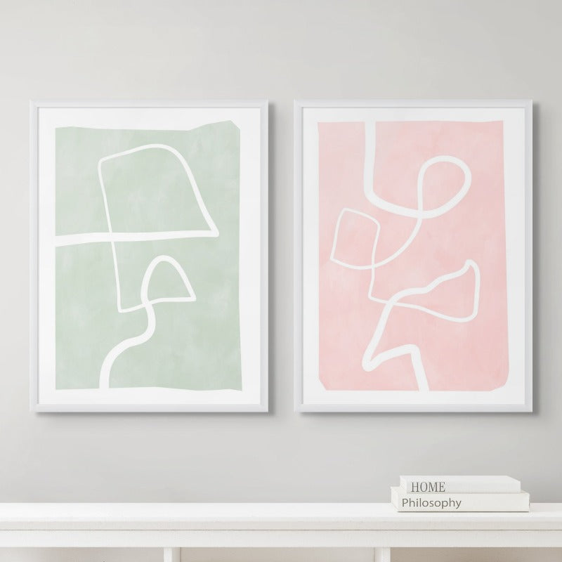 Set "Soft Paths" Art Prints