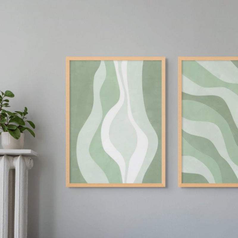 Green waves 2 Art Print