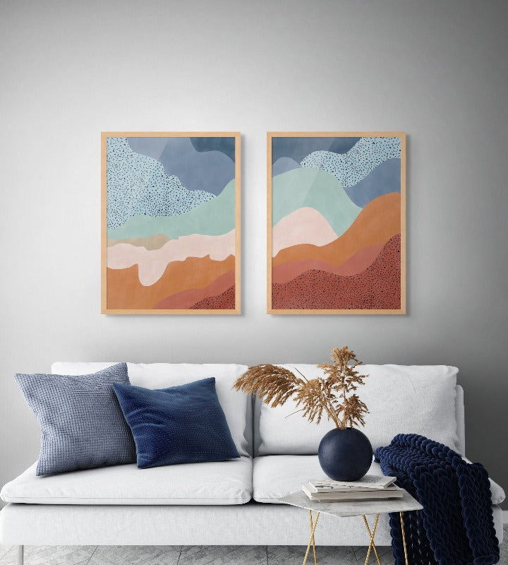 Set "Colorful ripples" Art Prints