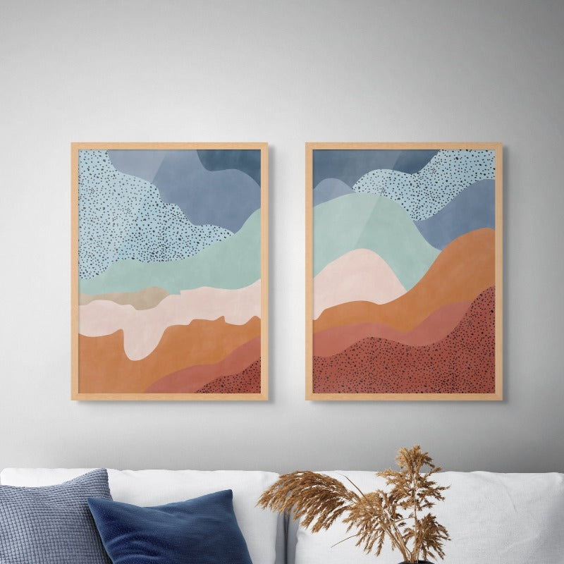 Set "Colorful ripples" + "Colorful ripples 2" Art Prints